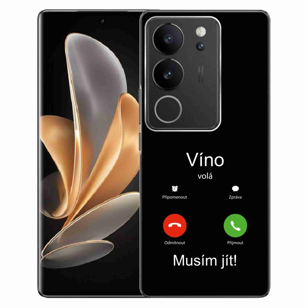 Gélový kryt mmCase na Vivo V29 5G - víno volá čierne pozadie