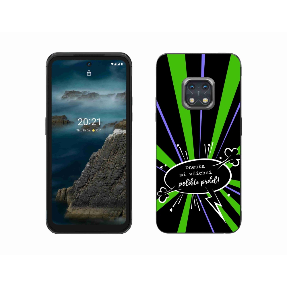 Gélový kryt mmCase na Nokia XR20 - vtipný text 15 čierne pozadie