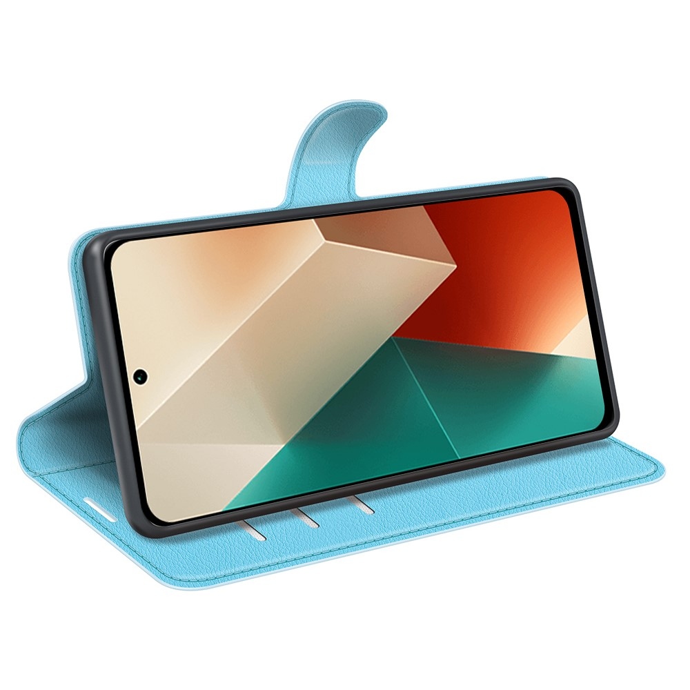 Litchi knižkové puzdro na Xiaomi Redmi Note 13 5G - modré