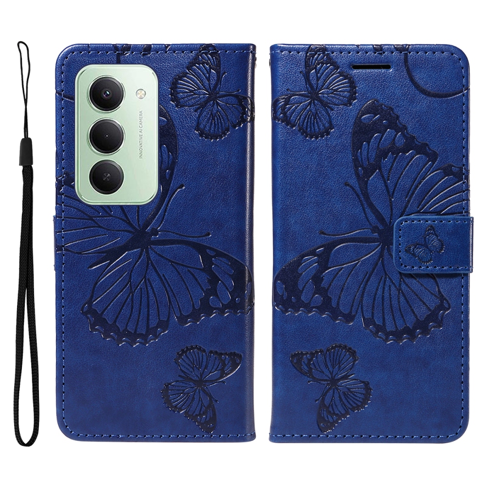 Big Butterfly knižkové púzdro na Xiaomi Redmi 15 4G (171mm) - modré