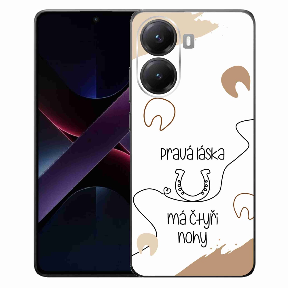Gélový kryt mmCase na Xiaomi Poco X7 Pro 5G - konský motív biele pozadie