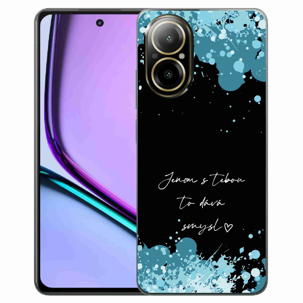 Gélový kryt mmCase na Realme C67 - zamilovaný text čierne pozadie