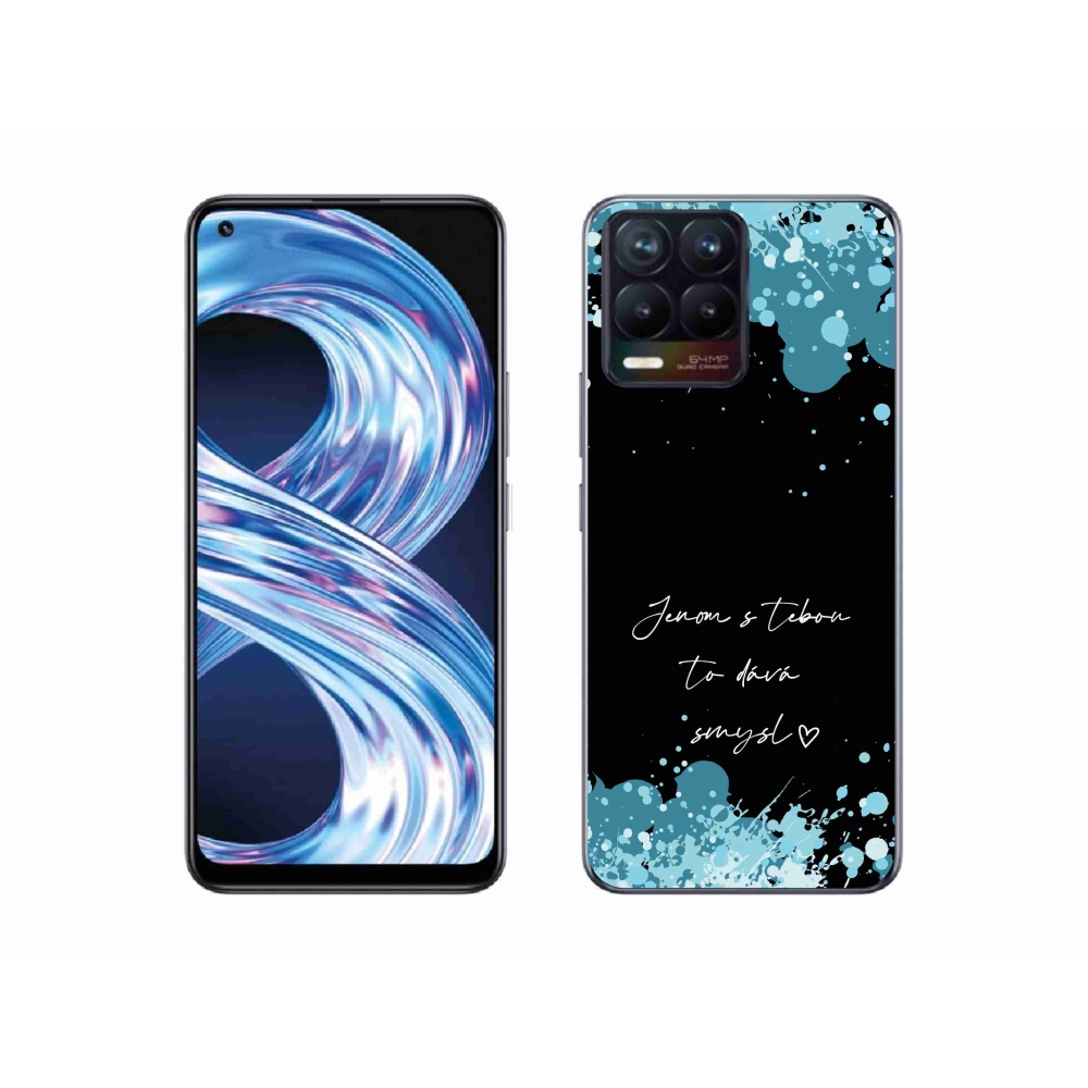 Gélový kryt mmCase na Realme 8 4G - zamilovaný text čierne pozadie
