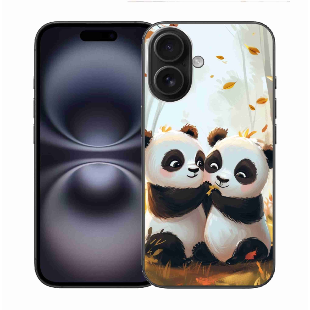 Gélový kryt mmCase na iPhone 16 - pandy