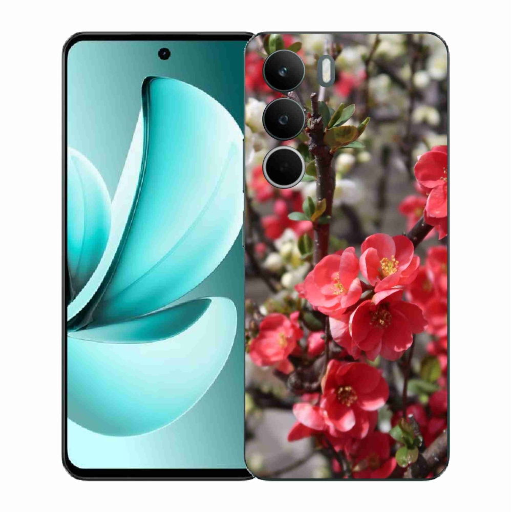 Gélový kryt mmCase na Realme C71 - červené kvety