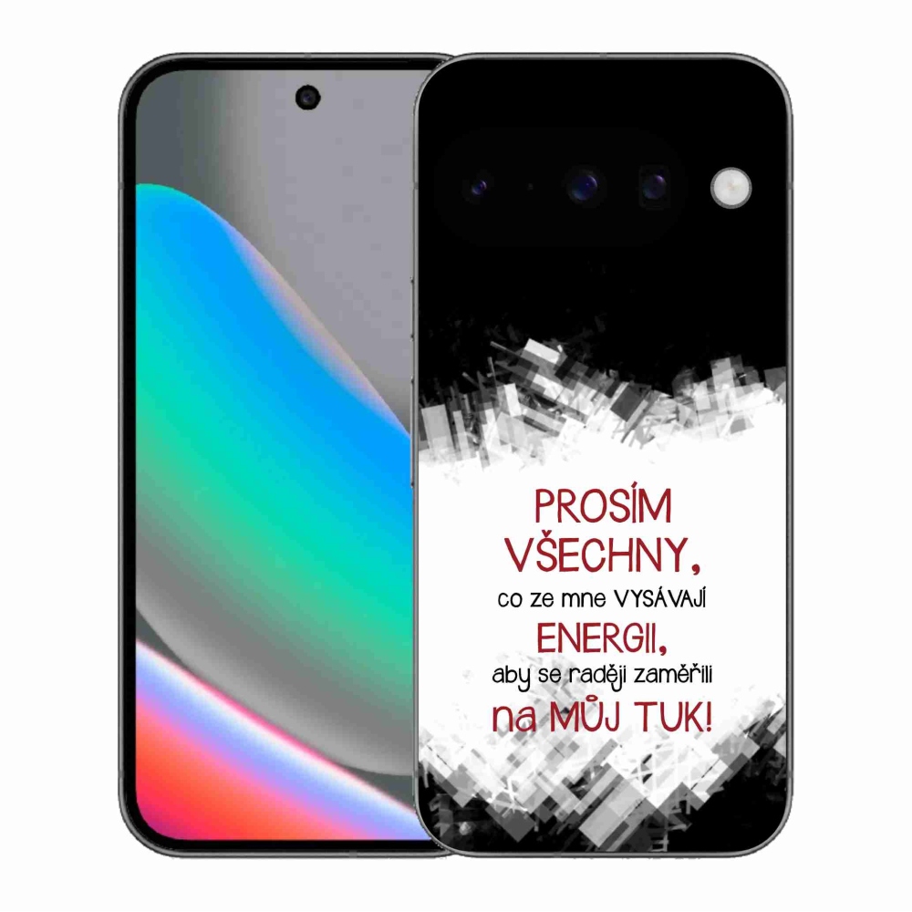 Gélový kryt mmCase na Google Pixel 10 - vtipný text 1 červený