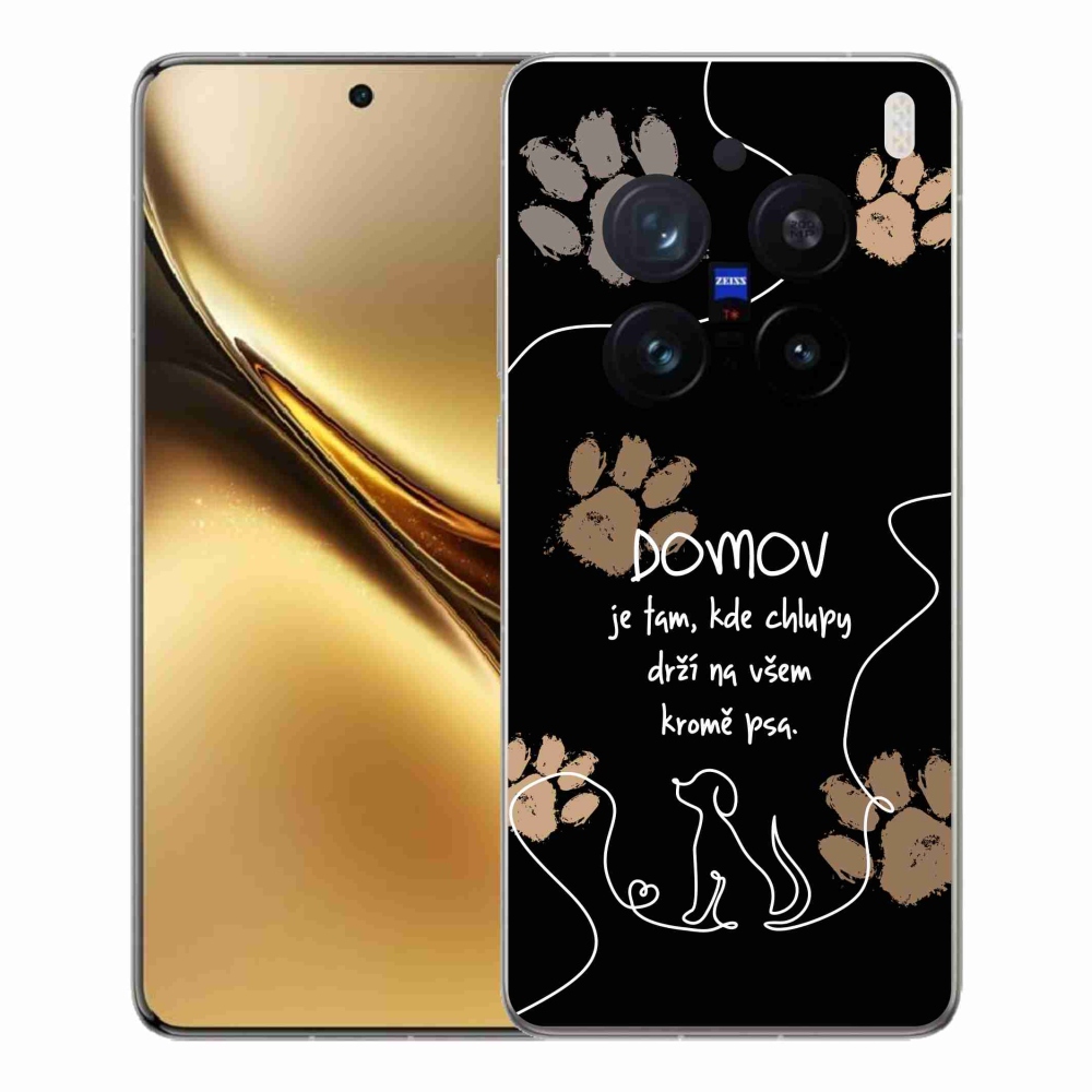 Gélový kryt mmCase na Vivo X200 Pro 5G - psí motív čierne pozadie