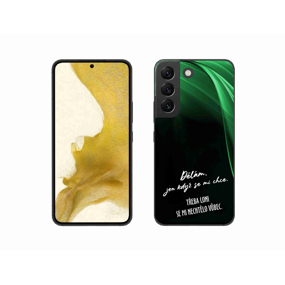 Gélový kryt mmCase na Samsung Galaxy S22 5G - vtipný text 12 čierne pozadie