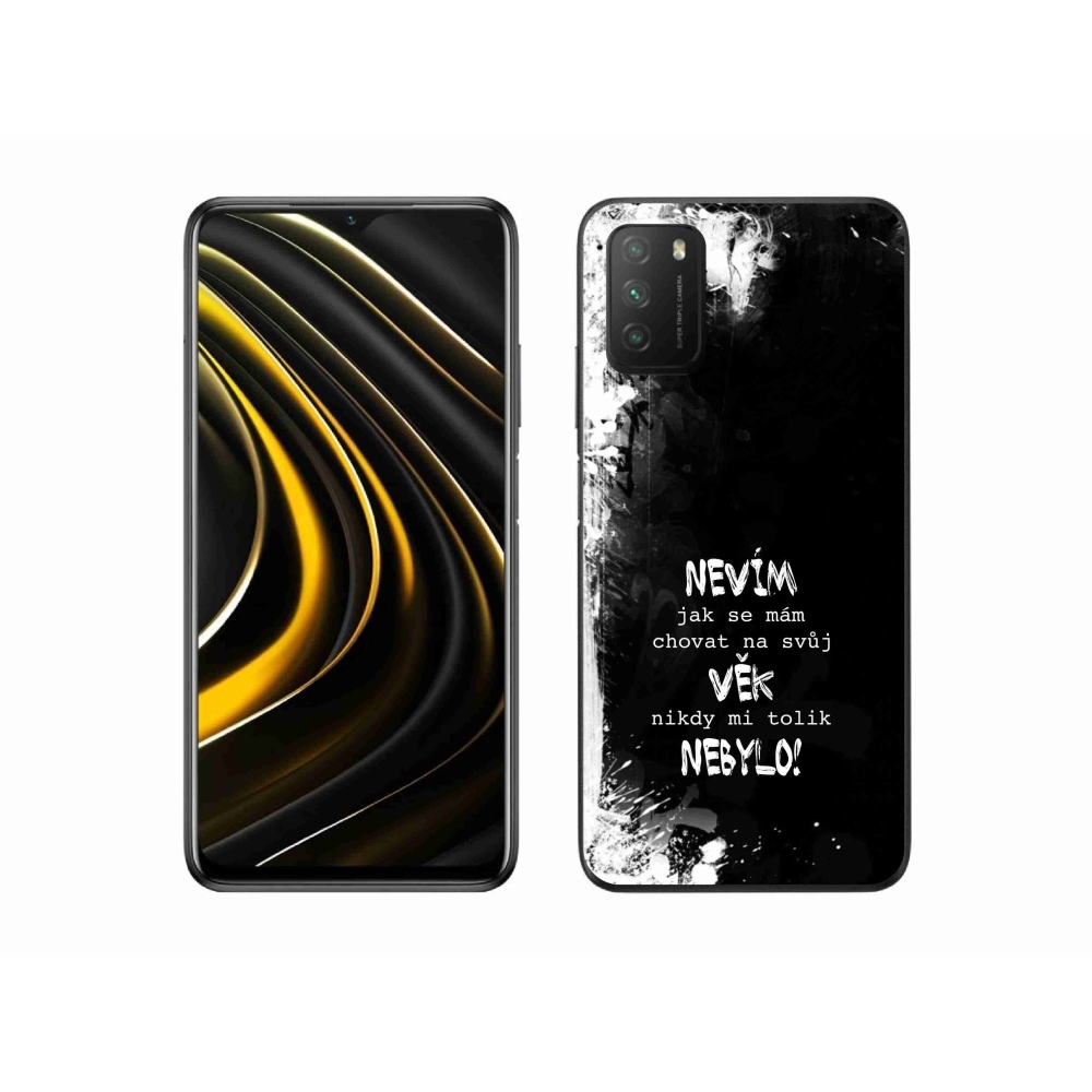 Gélový kryt mmCase na Xiaomi Poco M3 - vtipný text 14 čierne pozadie