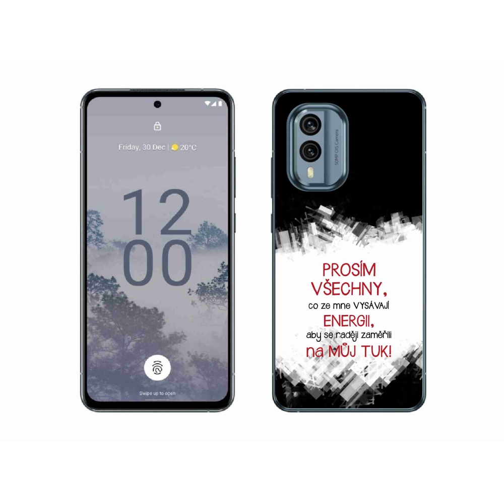 Gélový kryt mmCase na Nokia X30 5G - vtipný text 1 červený