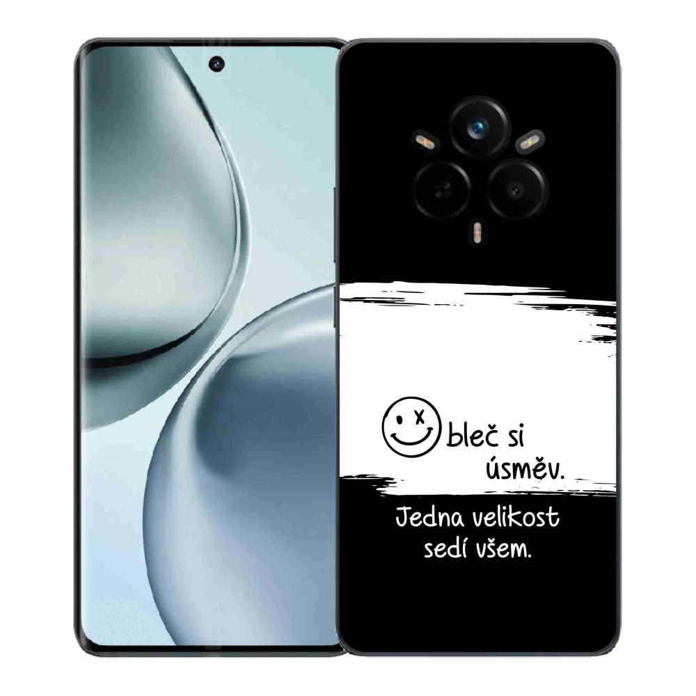 Gélový kryt mmCase na Realme 14 Pro+ 5G - vtipný text 8 bieločierne pozadie