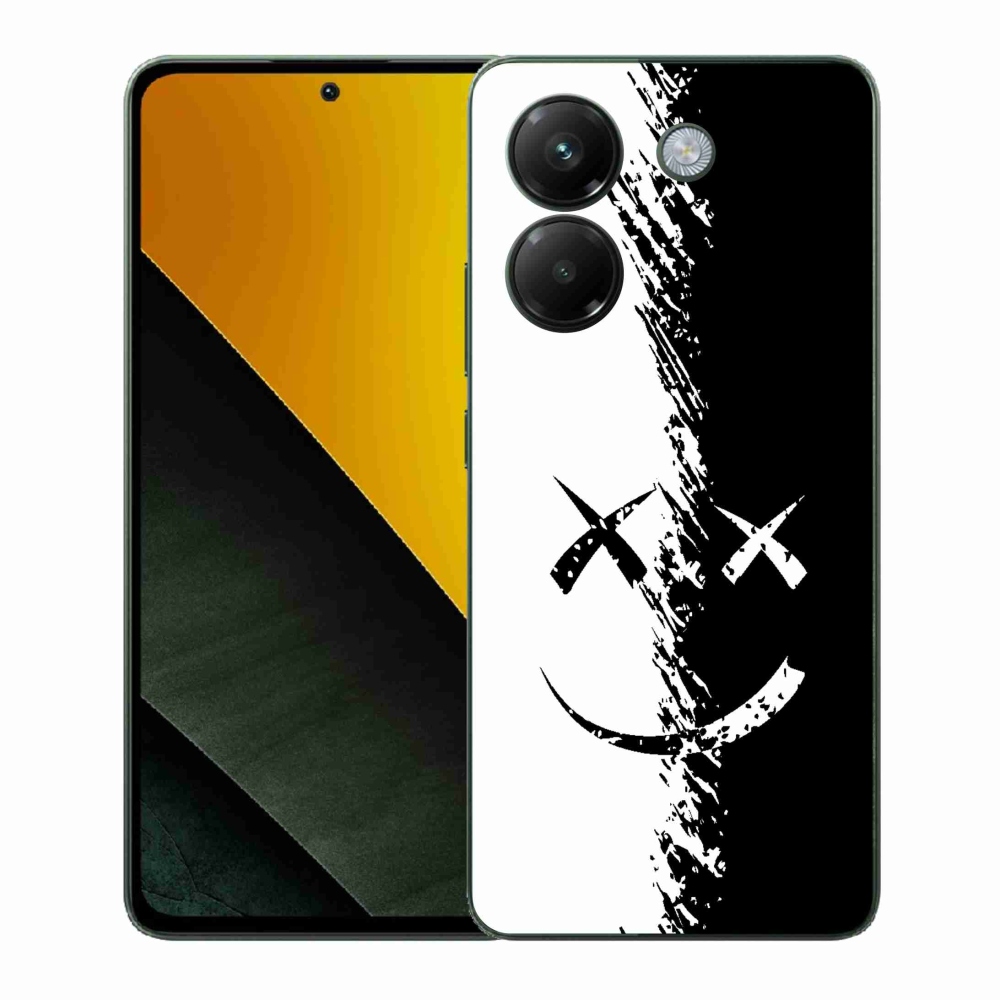 Gélový kryt mmCase na Xiaomi Poco M7 Pro 5G - čiernobiely smajlík