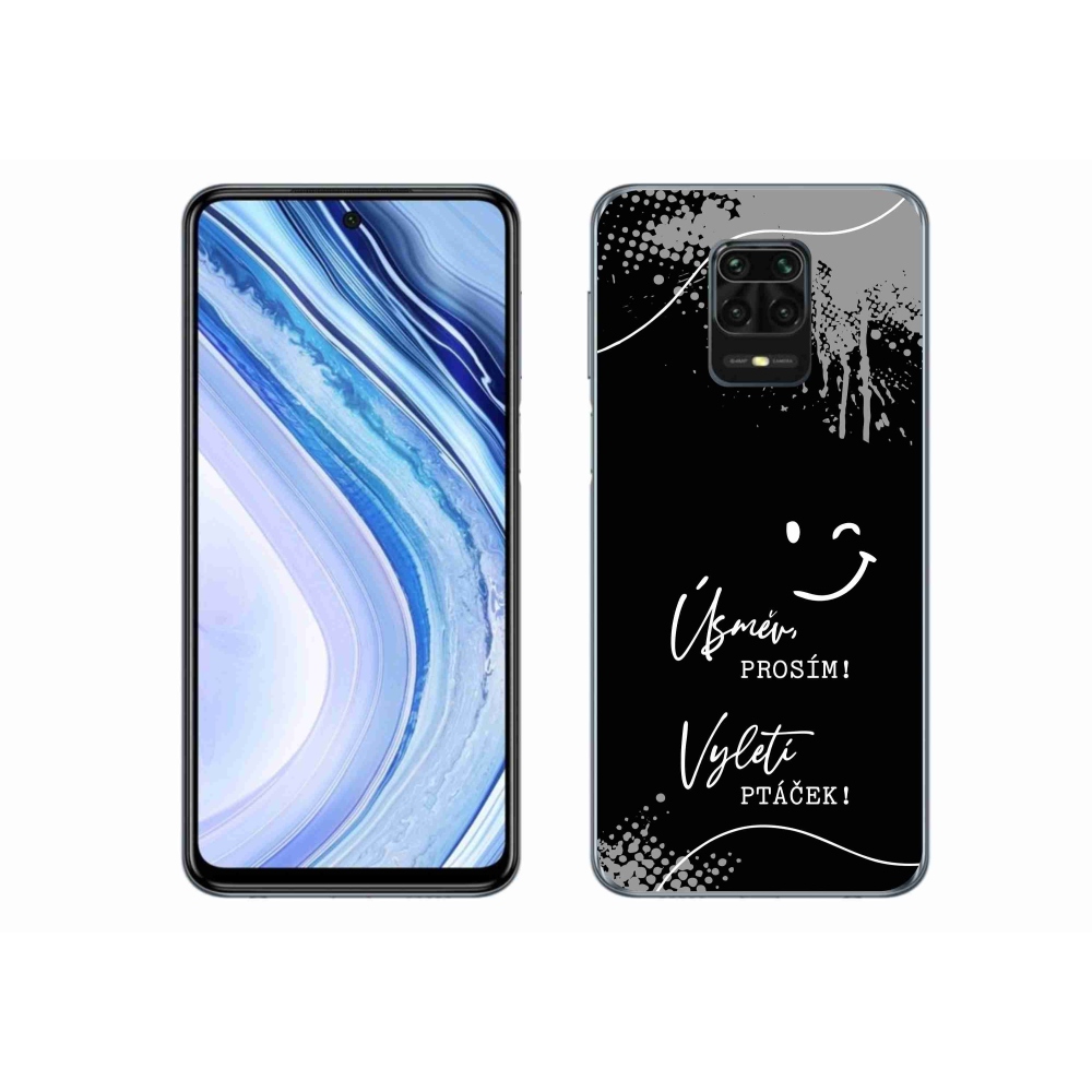 Gélový kryt mmCase na Xiaomi Redmi Note 9 Pro - vtipný text 4 čierne pozadie