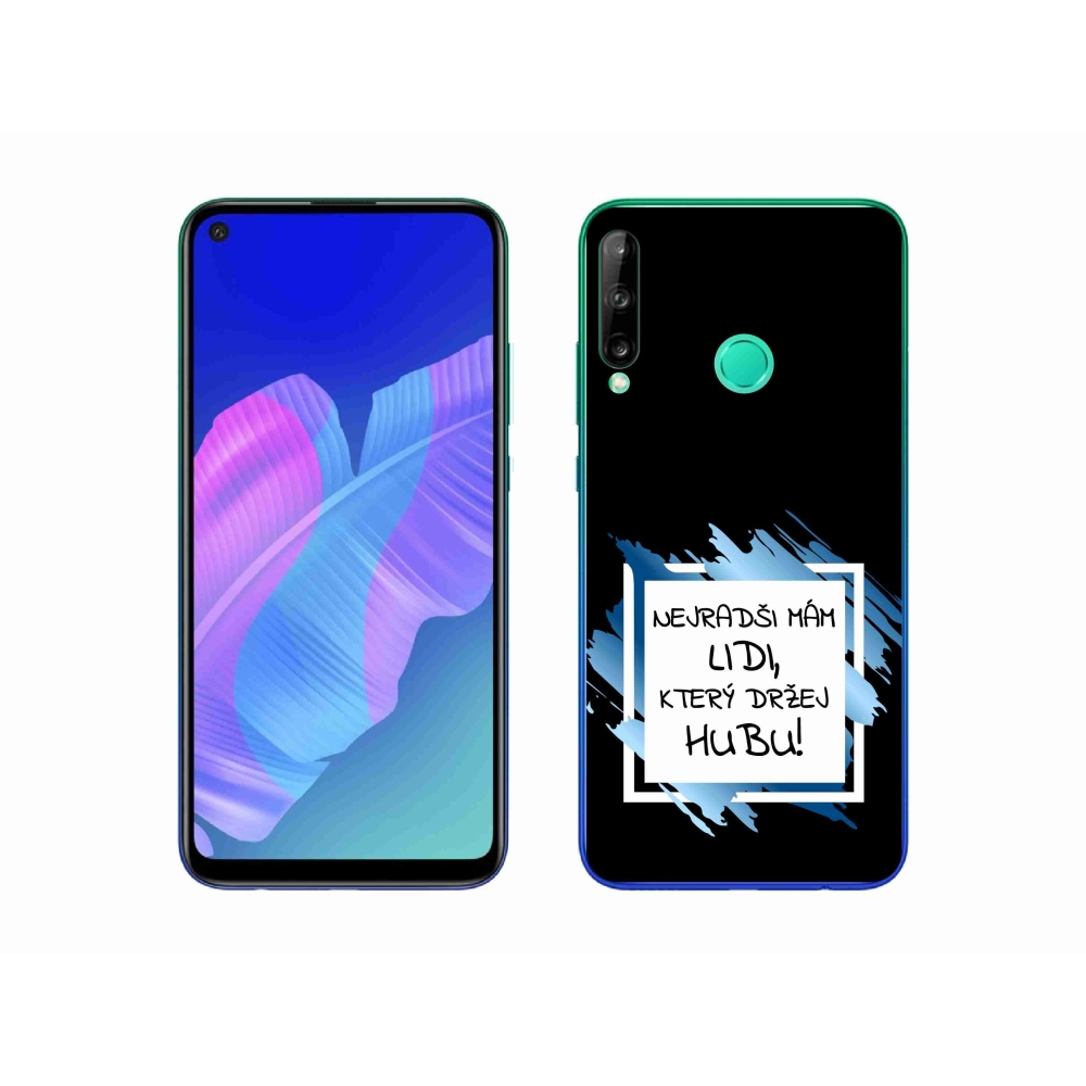 Gélový kryt mmCase na Huawei P40 Lite E - vtipný text 7 bieločierne pozadie