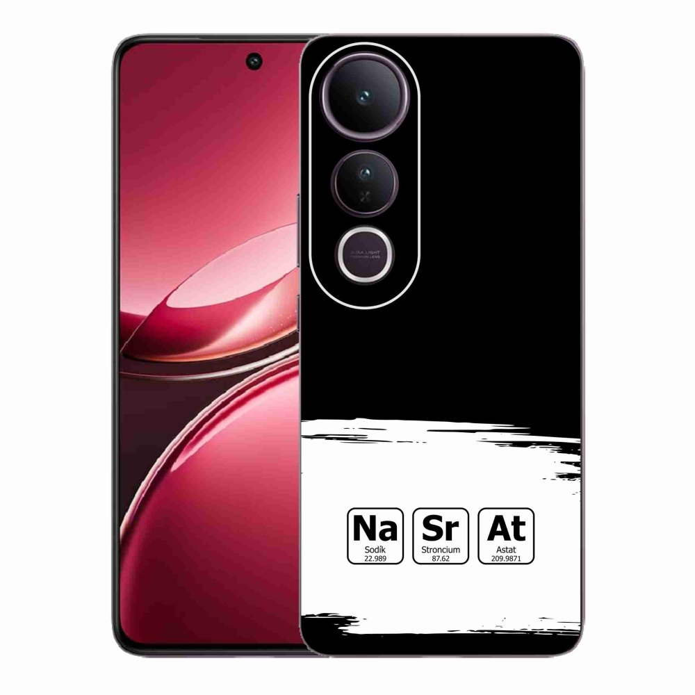 Gélový kryt mmCase na Vivo V50 Lite 4G/5G - chemické prvky bieločierne pozadie