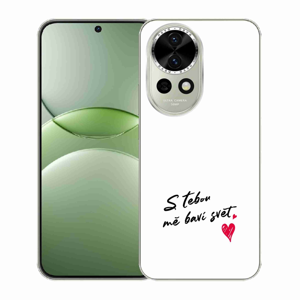 Gélový kryt mmCase na Huawei Nova 13 5G - zamilovaný text 1 biele pozadie