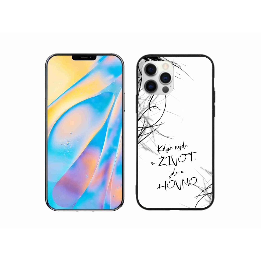 Gélový kryt mmCase na iPhone 12 - vtipný text 16 biele pozadie
