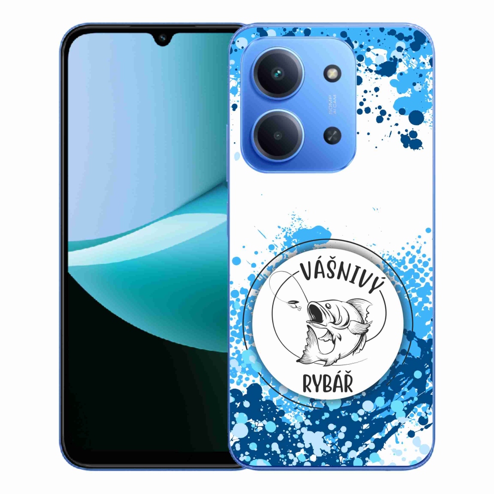 Gélový kryt mmCase na Xiaomi Redmi 15C 4G/5G (173mm) - vášnivý rybár biele pozadie