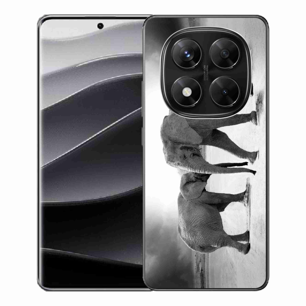 Gélový kryt mmCase na Xiaomi Redmi Note 14 Pro 5G/Poco X7 5G - čiernobiele sloni