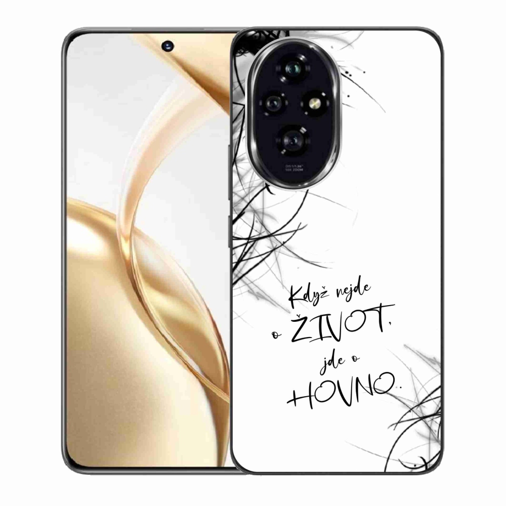 Gélový kryt mmCase na Honor 200 5G - vtipný text 16 biele pozadie
