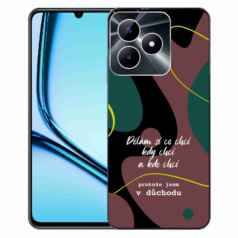 Gélový kryt mmCase na Realme Note 50 - vtipný text 10 čierne pozadie