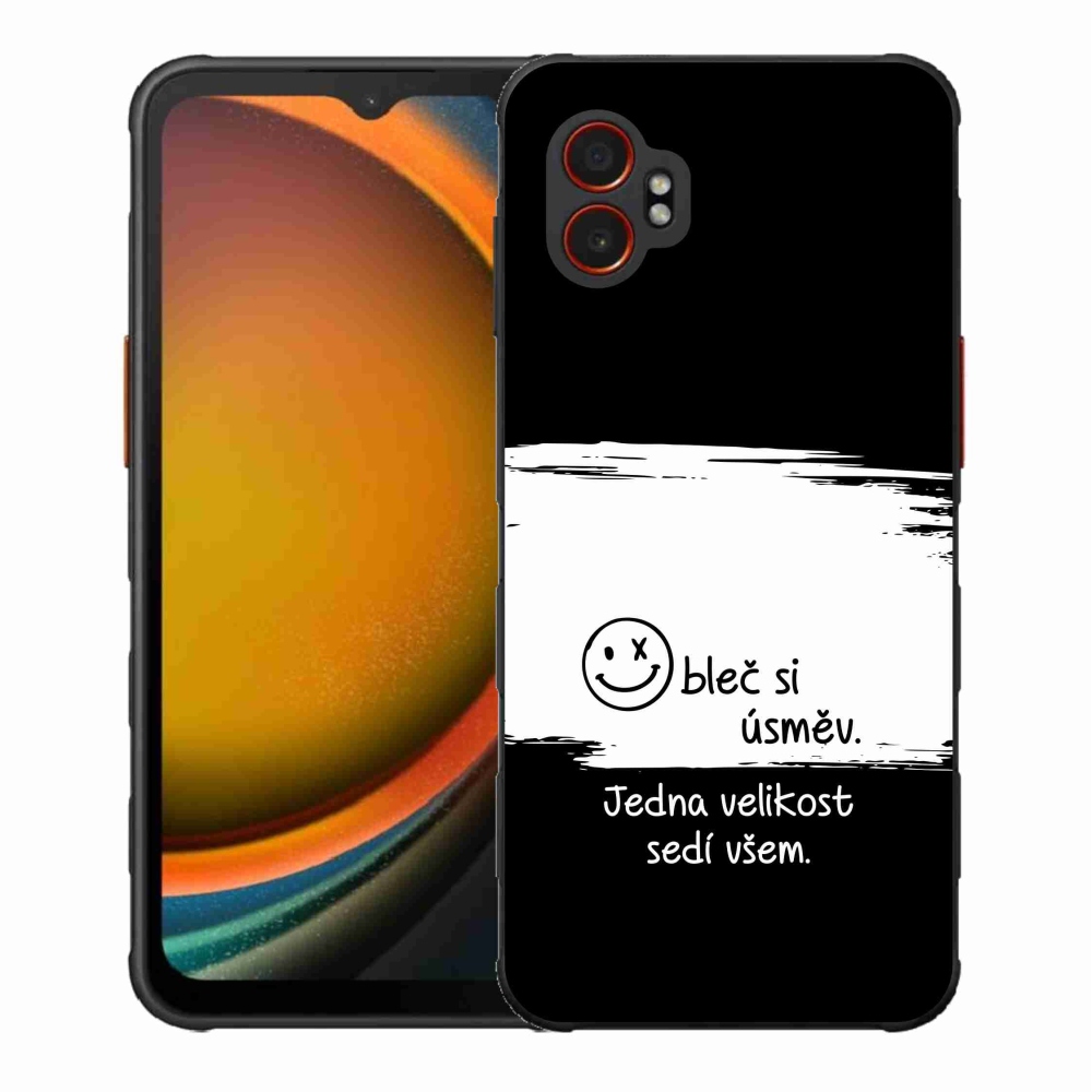 Gélový kryt mmCase na Samsung Galaxy Xcover 7 Pro - vtipný text 8 bieločierne pozadie