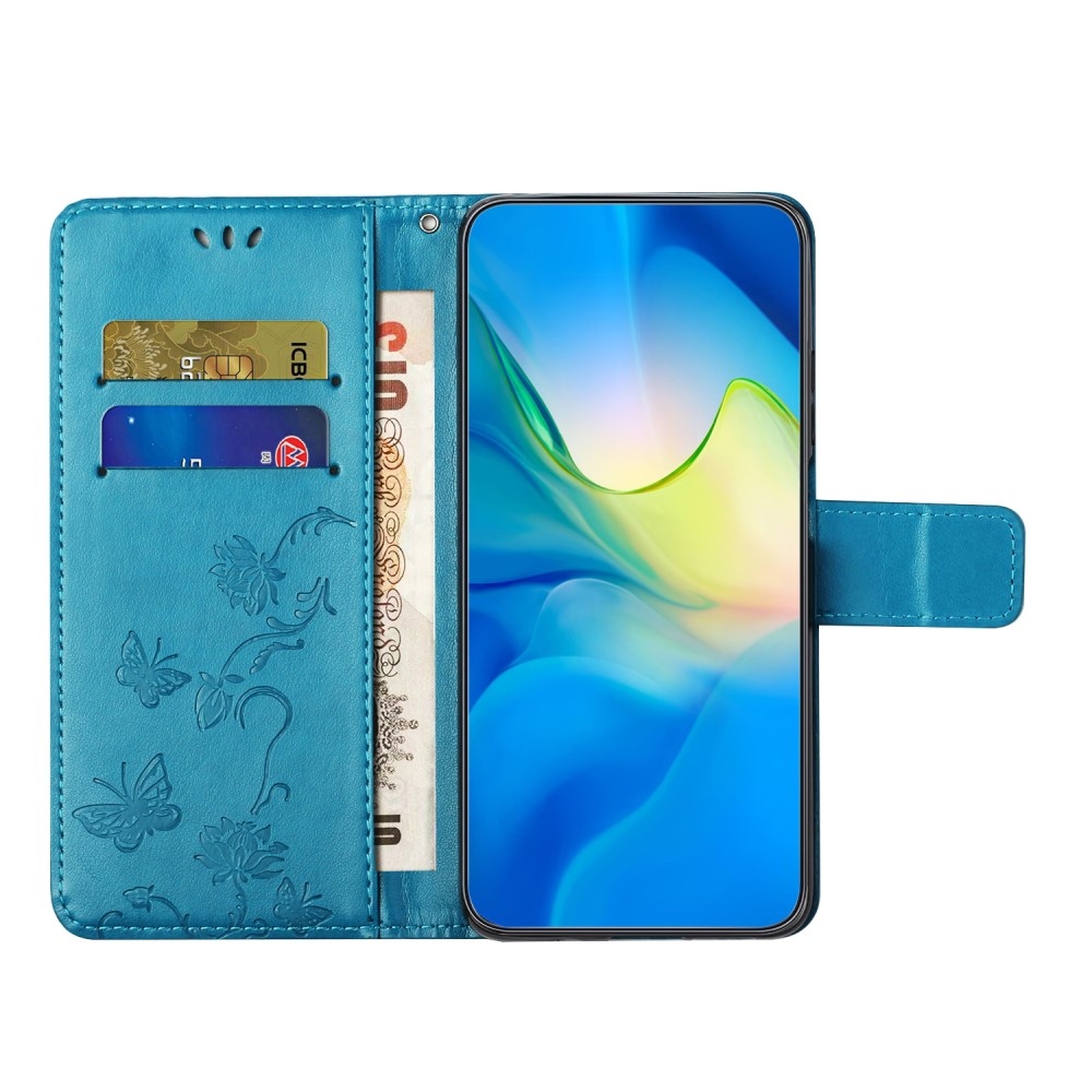 Flower knižkové púzdro na Samsung Galaxy Xcover 7 - modré