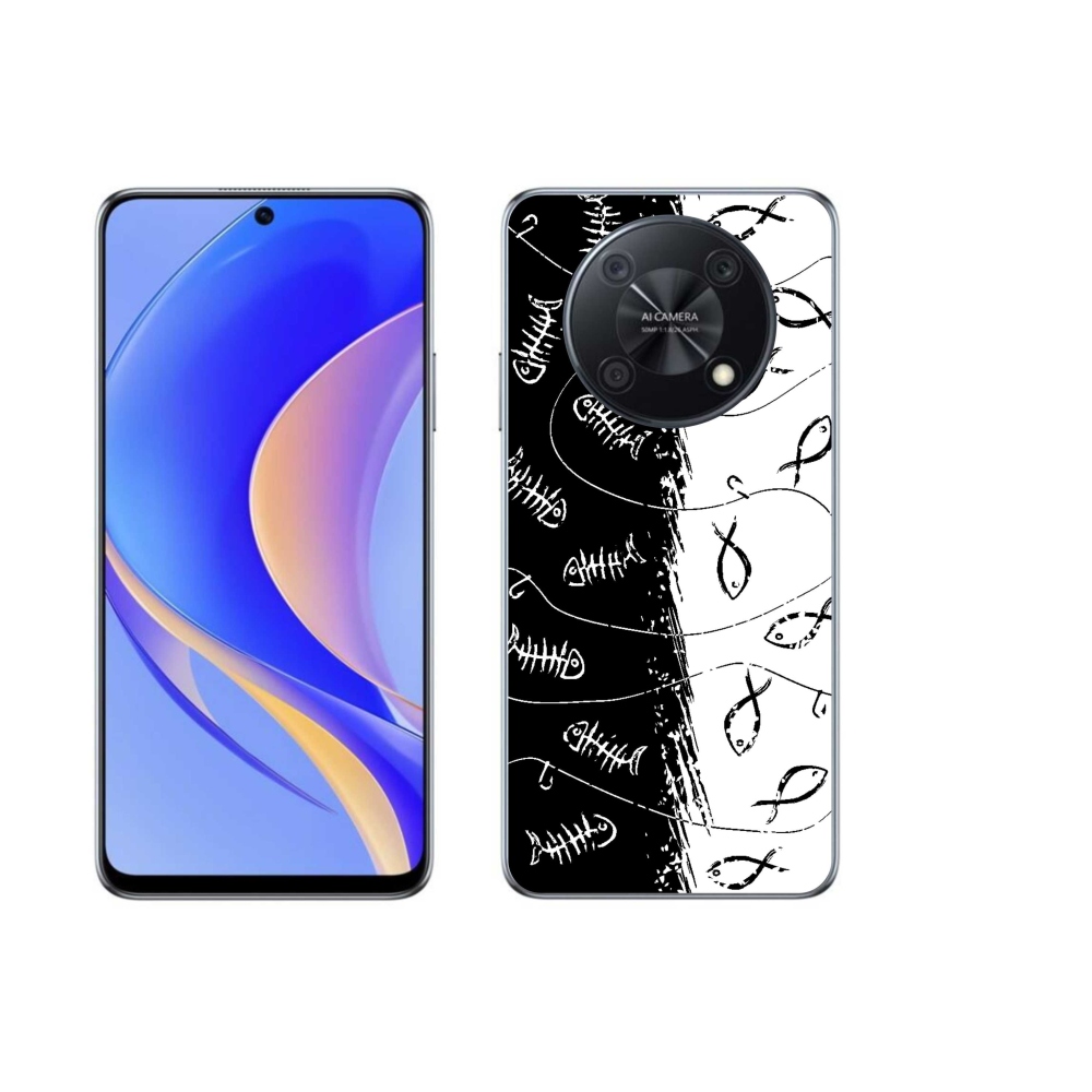 Gélový kryt mmCase na Huawei Nova Y90 - kostry a rybky