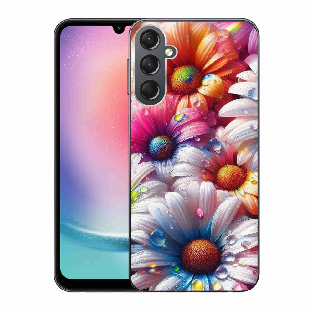 Gélový kryt mmCase na Samsung Galaxy A24 - farebné margaréty