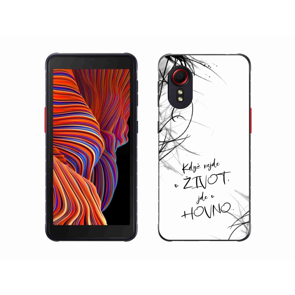 Gélový kryt mmCase na Samsung Galaxy Xcover 5 - vtipný text 16 biele pozadie
