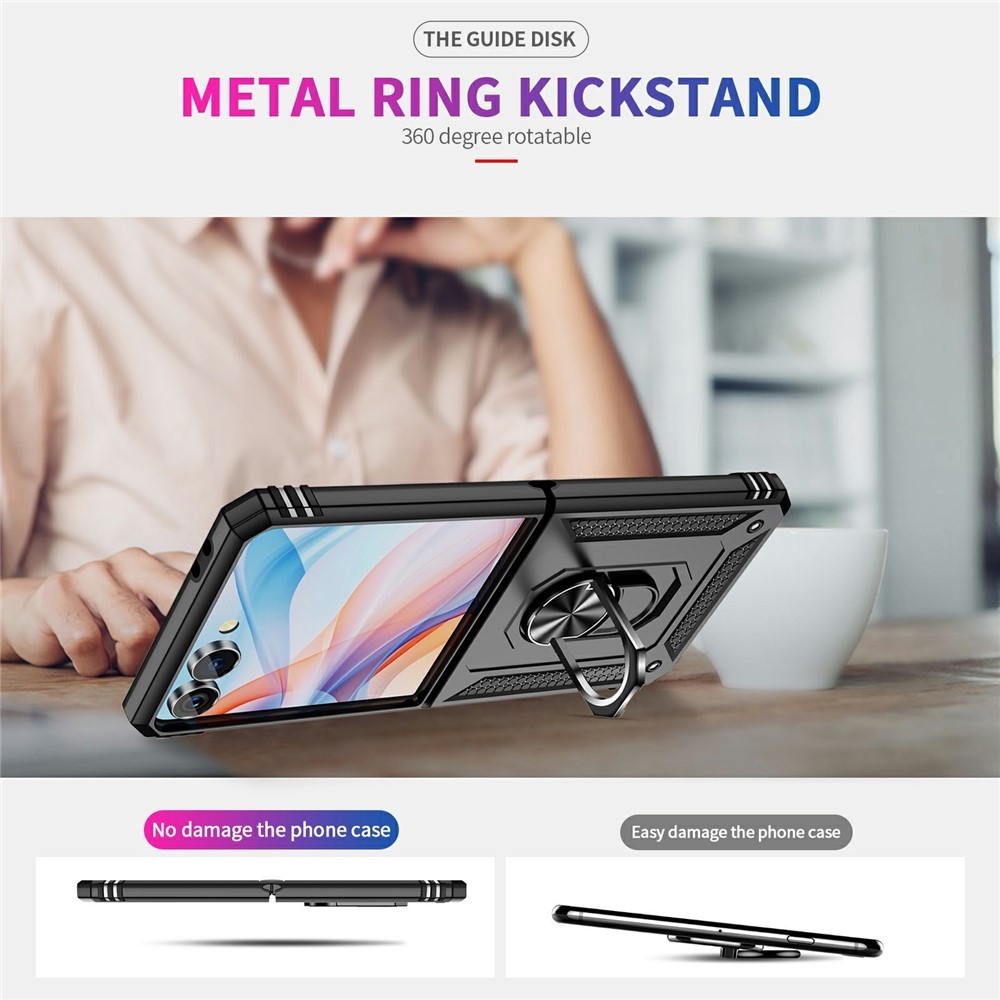 Ring odolný kryt na Samsung Galaxy Z Flip7 5G - čierny