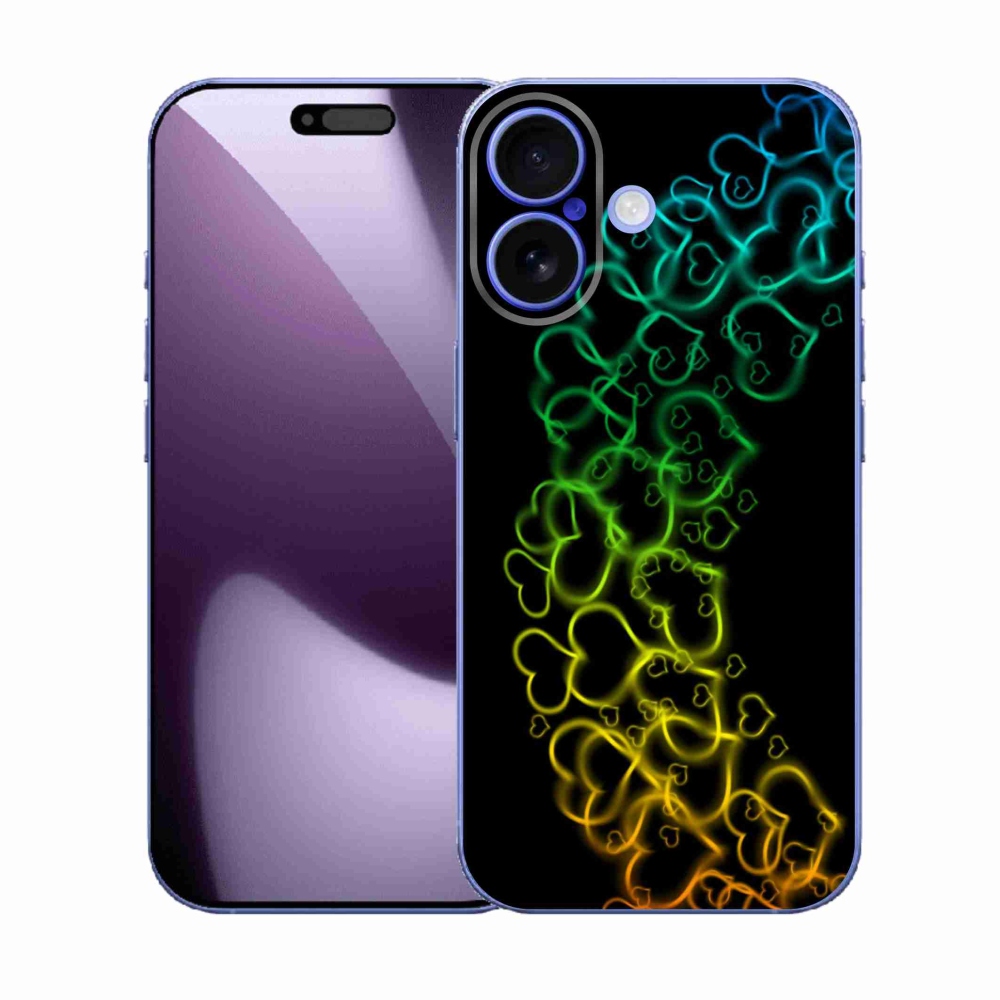 Gélový kryt mmCase na iPhone 17 - farebné srdiečka