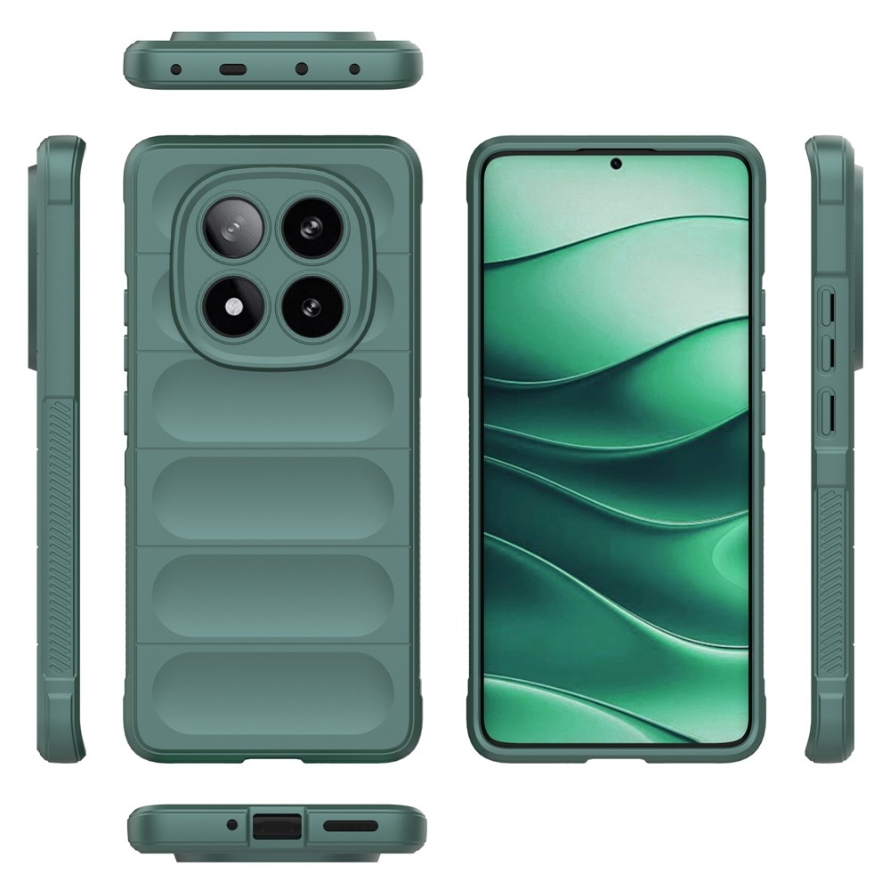 Rugg odolný gélový obal na Xiaomi Redmi Note 14 Pro 5G/Poco X7 5G - zelený