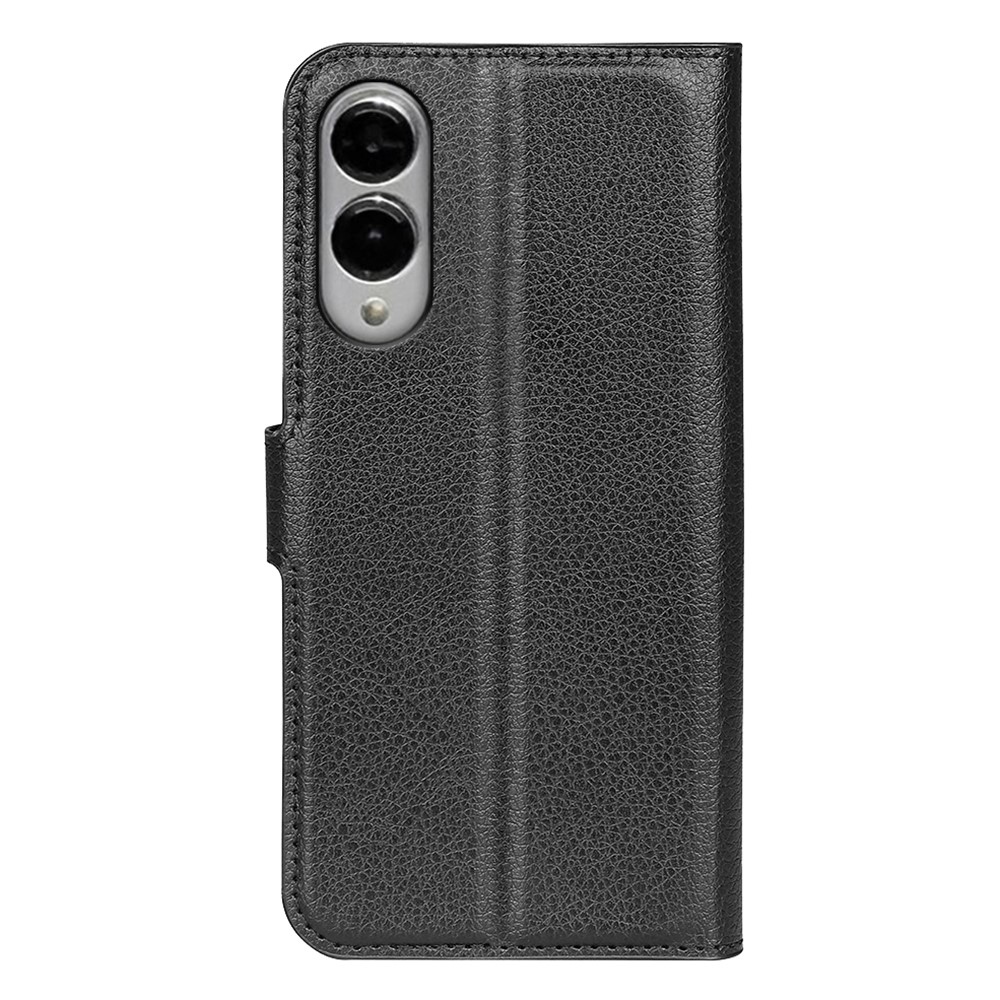 Litchi knižkové púzdro na Samsung Galaxy S25 Edge - čierne