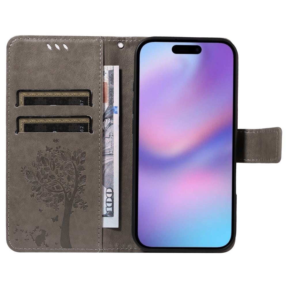 Trees knižkové púzdro na iPhone 17 - šedé