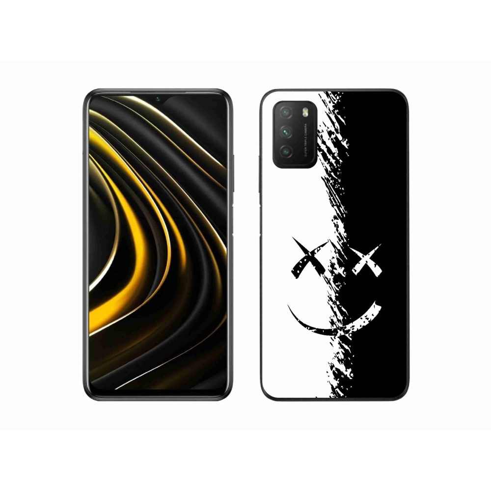 Gélový kryt mmCase na Xiaomi Poco M3 - čiernobiely smajlík