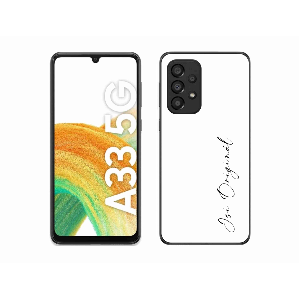 Gélový kryt mmCase na Samsung Galaxy A33 5G - si originál biele pozadie