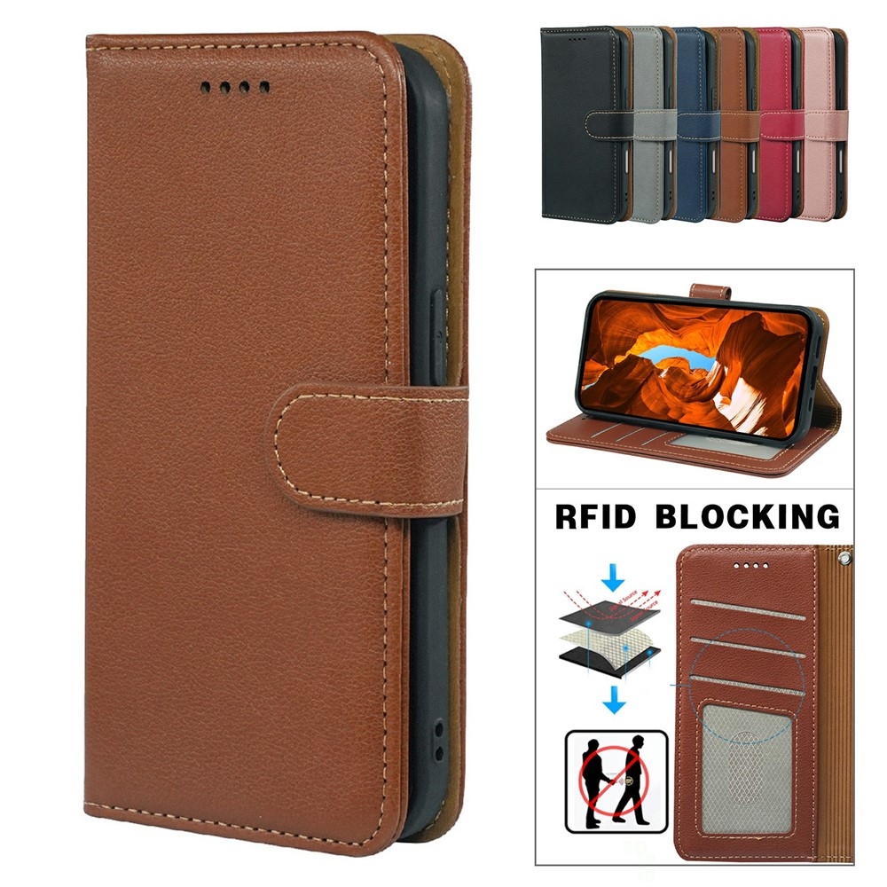 Clasp knižkové púzdro na Xiaomi Redmi 15 5G (169mm) - hnedé