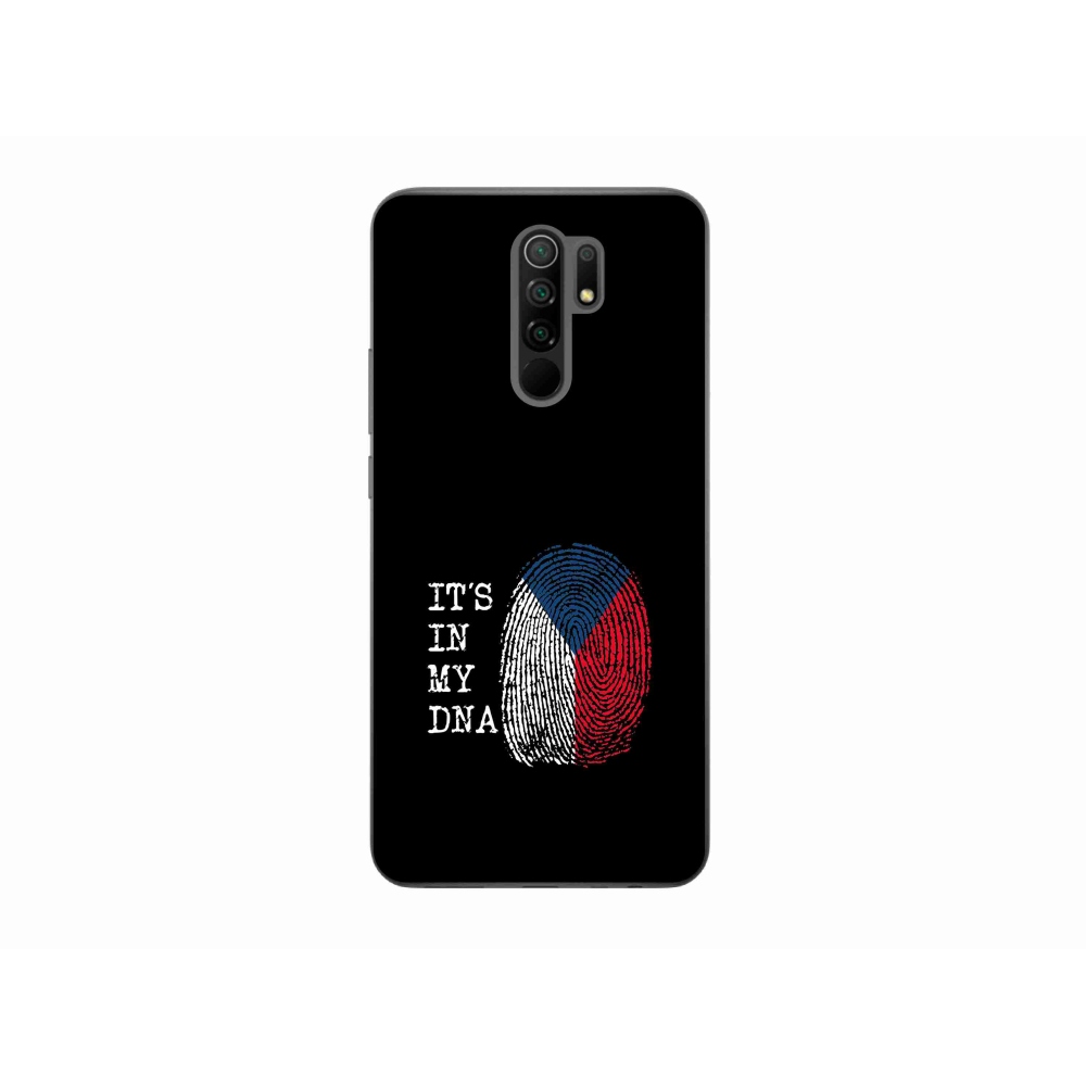 Gélový kryt mmCase na Xiaomi Redmi 9 - vlajka odtlačok prsta čierne pozadie