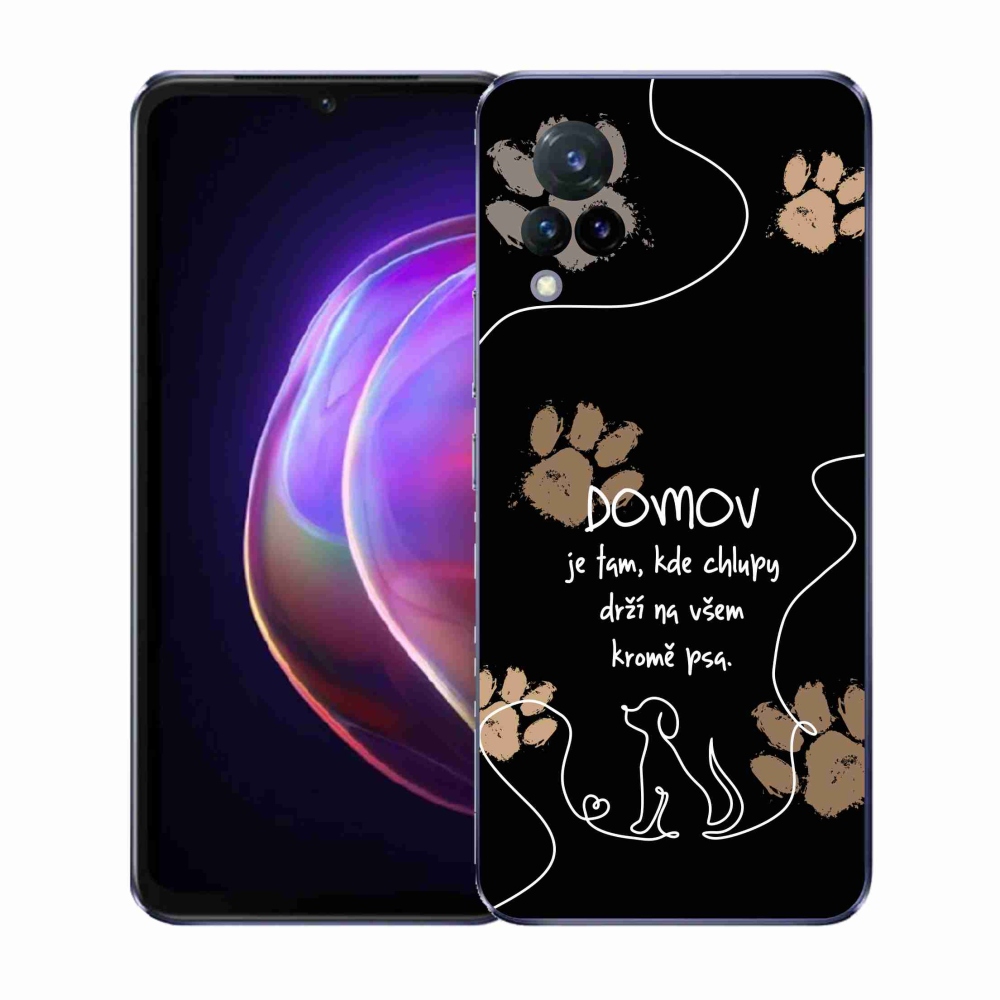Gélový kryt mmCase na Vivo V21 4G/5G - psí motív čierne pozadie