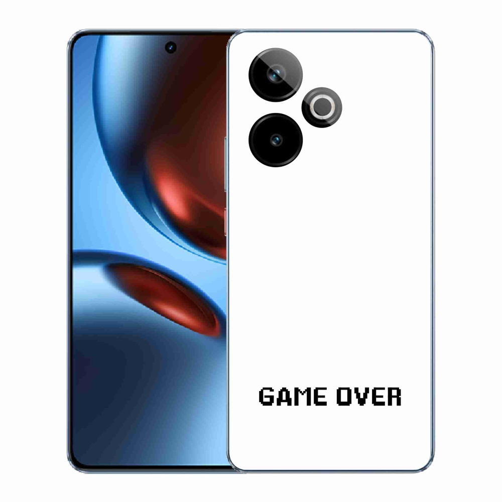 Gélový kryt mmCase na Realme GT 7 5G/GT 7T 5G - game over biele pozadie