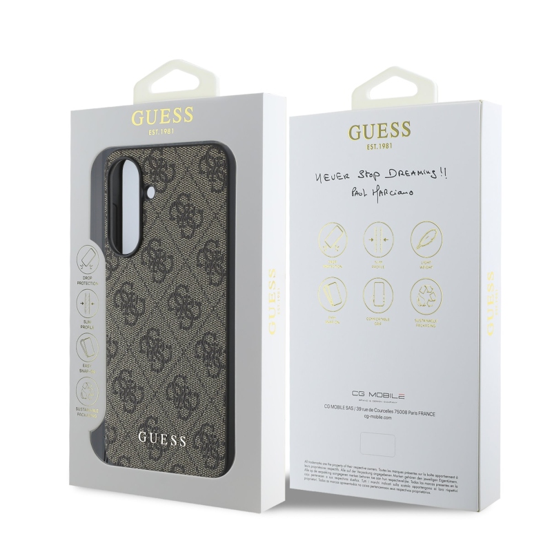 Guess 4G Charm Zadný Kryt pre Samsung Galaxy A56 Brown