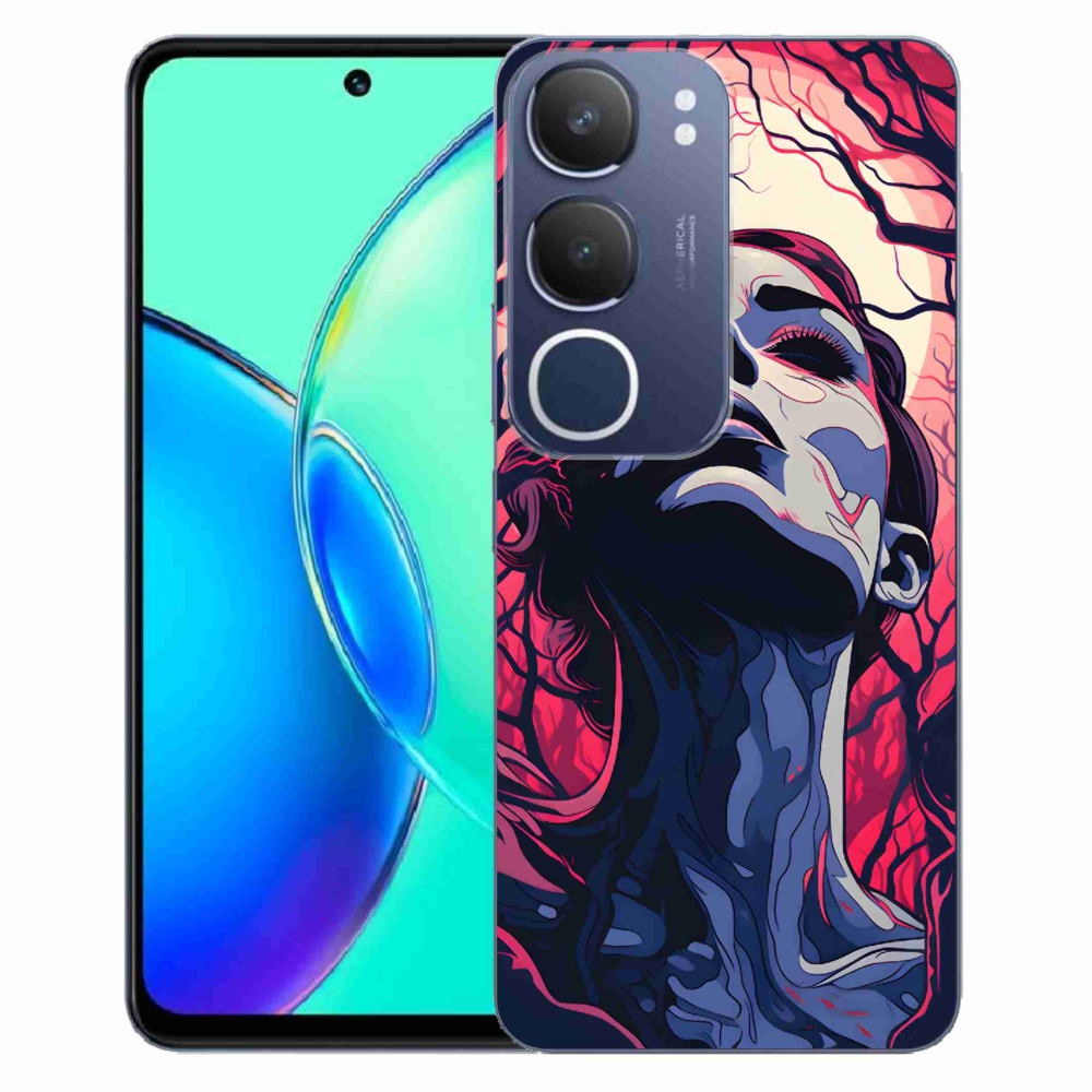 Gélový kryt mmCase na Vivo Y19s - abstraktná tvár