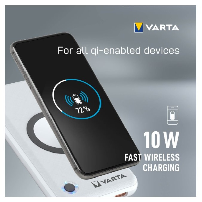 VARTA Portable Bezdrôtová Powerbanka 15000mAh Silver