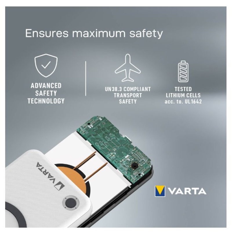 VARTA Portable Bezdrôtová Powerbanka 15000mAh Silver