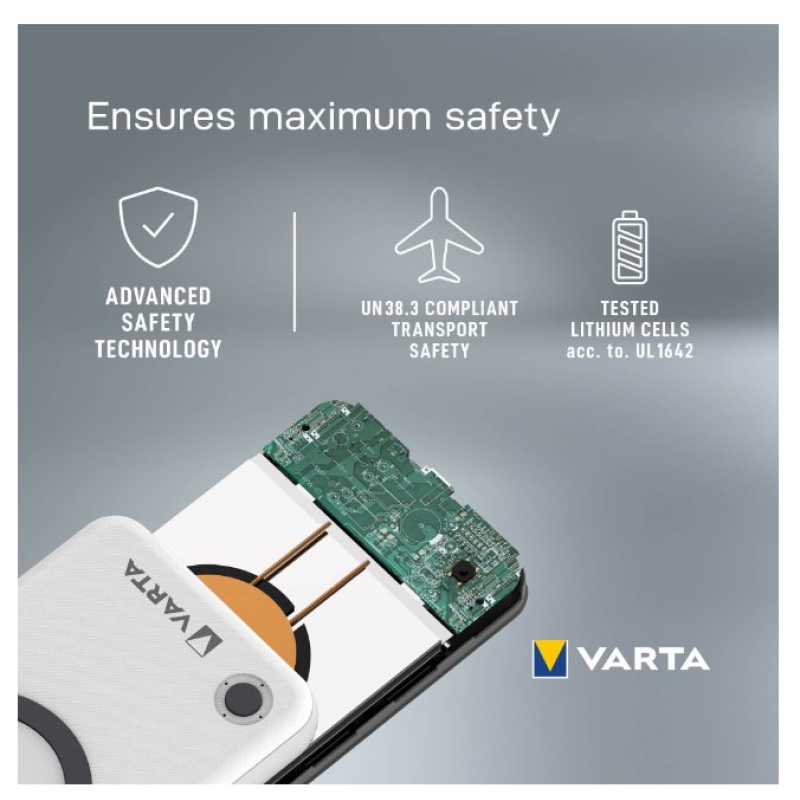 VARTA Portable Bezdrôtová Powerbanka 20000mAh Silver