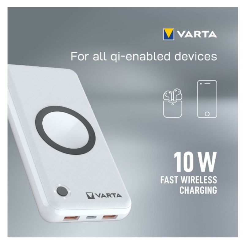 VARTA Portable Bezdrôtová Powerbanka 20000mAh Silver