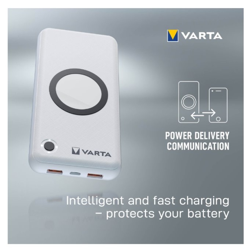 VARTA Portable Bezdrôtová Powerbanka 20000mAh Silver