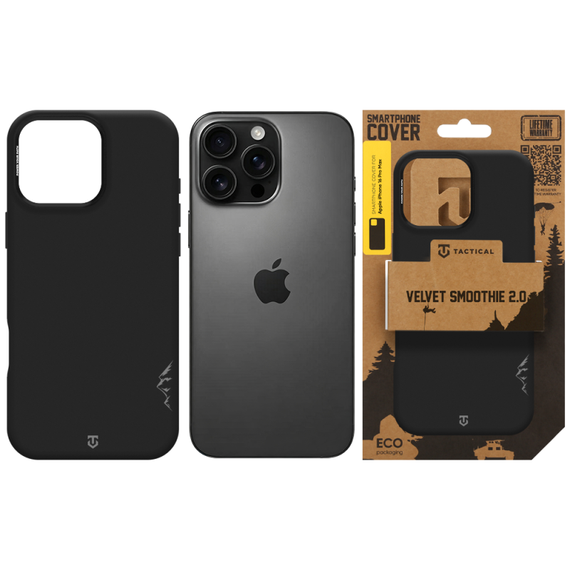 Tactical MagForce Velvet Smoothie 2.0 – puzdro pre Apple iPhone 16 Pro Max v farbe Asphalt
