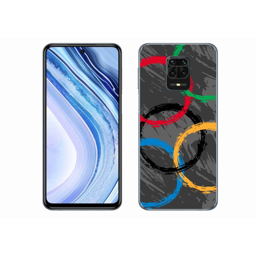 Gélový kryt mmCase na Xiaomi Redmi Note 9S - olympijské kruhy čierne pozadie